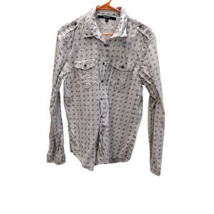 CJ Black Men's Mini Floral Print Collard‎ button down